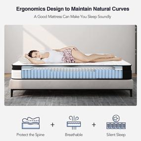 img 2 attached to Queen Size Mattress, Avenco Hybrid Queen Mattress In A Box, 10 Inch Pocket Spring And Gel Memory Foam Mattress Queen, Medium Firm, Strong Edge Support, CertiPUR-US, 100 Nights Trial