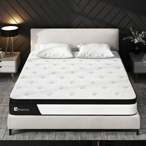 img 4 attached to Queen Size Mattress, Avenco Hybrid Queen Mattress In A Box, 10 Inch Pocket Spring And Gel Memory Foam Mattress Queen, Medium Firm, Strong Edge Support, CertiPUR-US, 100 Nights Trial