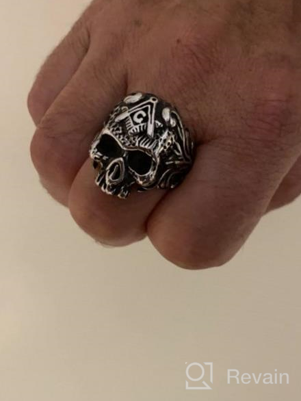 img 1 attached to Jude Jewelers Stainless Steel Gothic Skull Vintage Masonic Biker Ring: A Statement Piece for Bold Style and Edge review by Antoine Collins