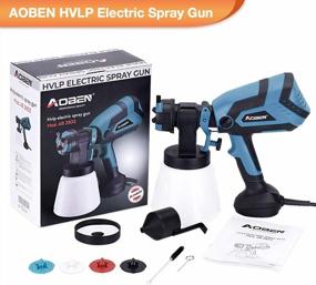 img 3 attached to AOBEN 750W HVLP Paint Sprayer With 4 Nozzles And 1000Ml Container - Ideal For Home And Outdoor Painting Projects (Blue)