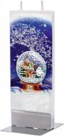 flatyz snow globe candle with snowy town - flat, decorative, hand painted christmas candle gifts for women or men - 6 inches logo