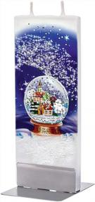 img 4 attached to Свеча Flatyz Snow Globe со снежным городком - плоская, декоративная, ручная роспись, рождественские свечи, подарки для женщин или мужчин - 6 дюймов
