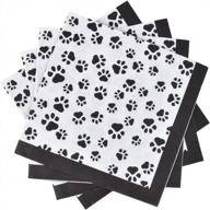 50-pack gatherfun 3-ply dog paw pattern disposable paper napkins for puppy parties, dinners & picnics logo