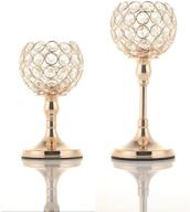 sparkling elegance: vincigant gold crystal candle holders for stunning wedding and dinner table decor logo