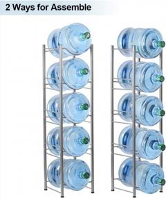 img 1 attached to 5-Tier Water Jug Rack - 5 Gallon Storage For Kitchen, Office & Home (Silver)