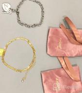 картинка 1 прикреплена к отзыву 💎 Изысканный браслет-брелок с сердцем и бриллиантовой буквой в золоте 24K на морской цепочке - идеальные ювелирные подарки для женщин и девочек от Amy Mears