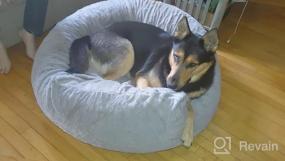 img 7 attached to Large Gray Faux Fur Donut Dog Bed Replacement Cover - Ultra Calming By Furhaven Plush!