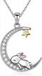 925 sterling silver animal moon pendant necklace women birthday jewelry gift logo