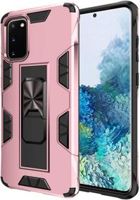 img 4 attached to 🔒 Military-Grade Samsung Galaxy S20+ Case | Shockproof, Kickstand, Magnetic Car Mount | Armor Heavy-Duty Protective Case for Galaxy S20 Plus Phone | Rose Gold