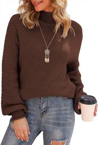 img 2 attached to Oversized Chunky Knit Turtleneck Sweater For Women - Batwing Long Sleeve Pullover With Loose Fit - Jouica Jumper