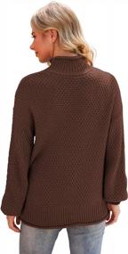 img 1 attached to Oversized Chunky Knit Turtleneck Sweater For Women - Batwing Long Sleeve Pullover With Loose Fit - Jouica Jumper