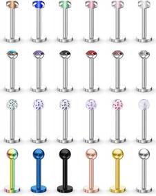 img 3 attached to Stylish And Versatile Flat Back Earrings For Tragus, Cartilage And Helix Piercings - Perfect For Women!