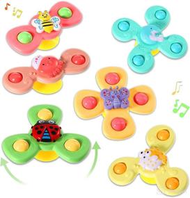 img 4 attached to 🦋 Harrycle 6-Piece Suction Cup Spinner Toy Set - Sea Theme Sensory Bath Spinners - Butterfly Suction Toys for Birthdays, Learning Games, and Party Supplies