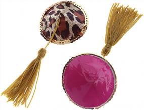 img 1 attached to Ayliss Women'S Round Leopard Gilt-Edged Tassel Pasties Breast Petals - Sexy & Stylish