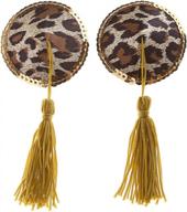 ayliss женские круглые леопардовые пирожки с позолоченными краями и кисточками нагрудные лепестки - сексуально и стильно логотип