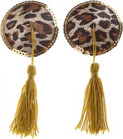 img 3 attached to Ayliss Women'S Round Leopard Gilt-Edged Tassel Pasties Breast Petals - Sexy & Stylish