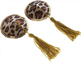 img 2 attached to Ayliss Women'S Round Leopard Gilt-Edged Tassel Pasties Breast Petals - Sexy & Stylish