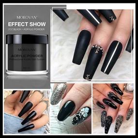 img 1 attached to 2Oz Professional Black Acrylic Nail Powder For Extension & Carving - Morovan Polymer Powders