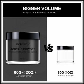 img 2 attached to 2Oz Professional Black Acrylic Nail Powder For Extension & Carving - Morovan Polymer Powders