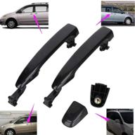 🚪 2pcs exterior sliding door handle for 2004-2010 toyota sienna - replace oem numbers - left driver side & right passenger side - black door handle логотип