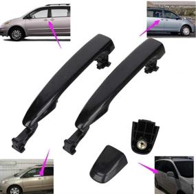 img 4 attached to 🚪 2PCS Exterior Sliding Door Handle for 2004-2010 Toyota Sienna - Replace OEM Numbers - Left Driver Side & Right Passenger Side - Black Door Handle