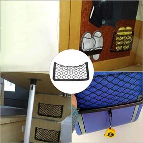 img 1 attached to 🚗 2 Pack DEDC Framed Stretch Mesh Net Pockets for Rear Cargo Storage Organizer in Auto RV, Black Frame with Screw - Mesh Netting Chart Pocket Included