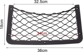 img 3 attached to 🚗 2 Pack DEDC Framed Stretch Mesh Net Pockets for Rear Cargo Storage Organizer in Auto RV, Black Frame with Screw - Mesh Netting Chart Pocket Included