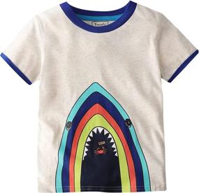 img 1 attached to Frogwill Toddler Dinosaur Sleeve T Shirt Boys' Clothing : Tops, Tees & Shirts