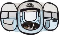 🐶 blue portable pet play pen – 33in diameter with carrying bag – petmaker, 15.5in logo
