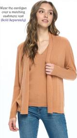 img 1 attached to Soft And Luxurious Women'S Cashmere Cardigan With Long Sleeves And Front Drape For Easy Layering