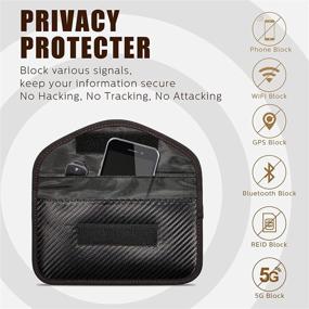 img 2 attached to 🔒 Ultimate Faraday Bag Phone Kit: 4-Piece Set for Car Key Fob, RFID Signal Blocking, GPS Anti-tracking, Cell Phone Privacy and Card Protection (Carbon Fiber)