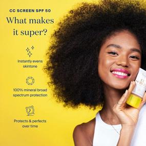 img 2 attached to Supergoop! CC Screen - Broad Spectrum Sunscreen Moisturizer With SPF 50 PA++++ And Mineral Color Correction - Tinted Moisturizer, Concealer, And Full Coverage Foundation - 1.6 Fl Oz