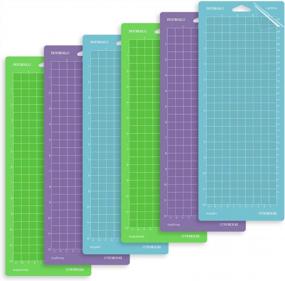 img 4 attached to Replace And Upgrade With DOOHALO Cutting Mat For Cricut Joy Machine - 3 Pack Adhesive Mats In Vibrant Colors (Total 6 Mats), Variety Grip 4.5"X12