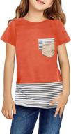 ziwoch sleeve shirts colorblock striped girls' clothing ~ tops, tees & blouses logo