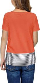 img 2 attached to ZIWOCH Sleeve Shirts Colorblock Striped Girls' Clothing ~ Tops, Tees & Blouses