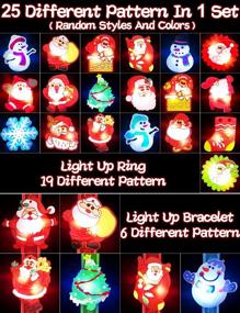 img 2 attached to AMENON 56 Pcs Christmas Stocking Stuffers Party Favors For Kids, 50 Light Up Rings 6 LED Bracelets Stocking Stuffers Gifs Flashing Light Glow In The Dark Christmas Party Supplies Boys Girls Xmas Toys