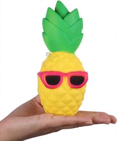 img 3 attached to 6.3" Anboor Squishis Pineapple Slow Rising Stress Relief Toy - Kawaii Scented Soft Squishies For Kids & Adults