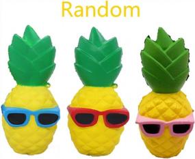 img 1 attached to 6.3" Anboor Squishis Pineapple Slow Rising Stress Relief Toy - Kawaii Scented Soft Squishies For Kids & Adults