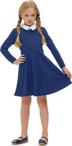 img 3 attached to BesserBay Girls' Collar Sleeve Toddler Dresses - Peter-Style Clothing