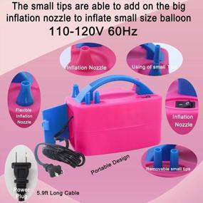 img 3 attached to Electric Balloon Pump Kit With Navy Garland, Happy Birthday Banner & Portable Decorating Strip - 110V 600W For Party Decoration