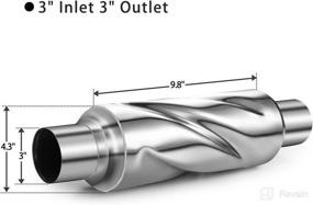 img 3 attached to 🔊 Peastrom Glasspack 3 Inch Muffler Exhaust Pipe: Ultimate Performance Resonator Dual Loud Exhaust Tip for Trucks and Cars