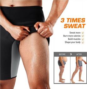 img 3 attached to Cimkiz Sauna Sweat Shorts For Men Slimming Shorts Neoprene Exercise Pants For Workout Sauna Hot Sweat Thermo Shorts