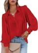 women's casual long sleeve blouses tops: evaless v neck button down shirts solid color blouse top logo