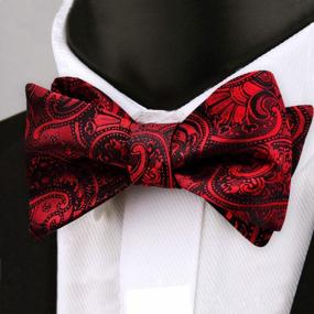 img 3 attached to Upgrade Your Wedding Party Look With Alizeal Men'S Paisley Jacquard Tuxedo Bow Tie Set