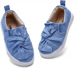 img 4 attached to Симпатичные и удобные слипоны для малышей: парусиновая обувь Nerteo для девочек