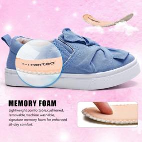 img 1 attached to Cute & Comfortable Slip-On Sneakers For Toddlers: Nerteo Canvas Shoes For Girls