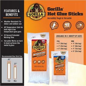 img 1 attached to Strong And Clear: Gorilla Mini Hot Glue Sticks, 8 Inches Long, 25 Count - Pack Of 1