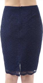 img 2 attached to Стильная и универсальная: женская темно-синяя кружевная юбка-карандаш Phistic размера 6