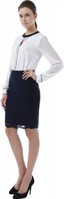 img 1 attached to Stylish And Versatile: Phistic Women'S Navy Lace Pencil Skirt In Size 6