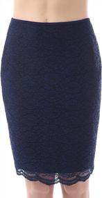 img 4 attached to Стильная и универсальная: женская темно-синяя кружевная юбка-карандаш Phistic размера 6